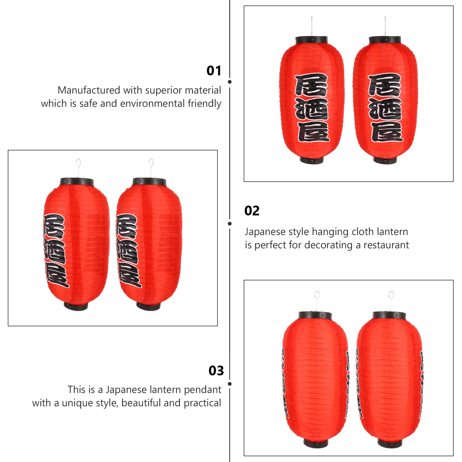 1 Set Japanese Style Hanging Cloth Lantern Waterproof Decorative Pendant For Restaurant Sushi Shop Outdoor Decoration Indoor