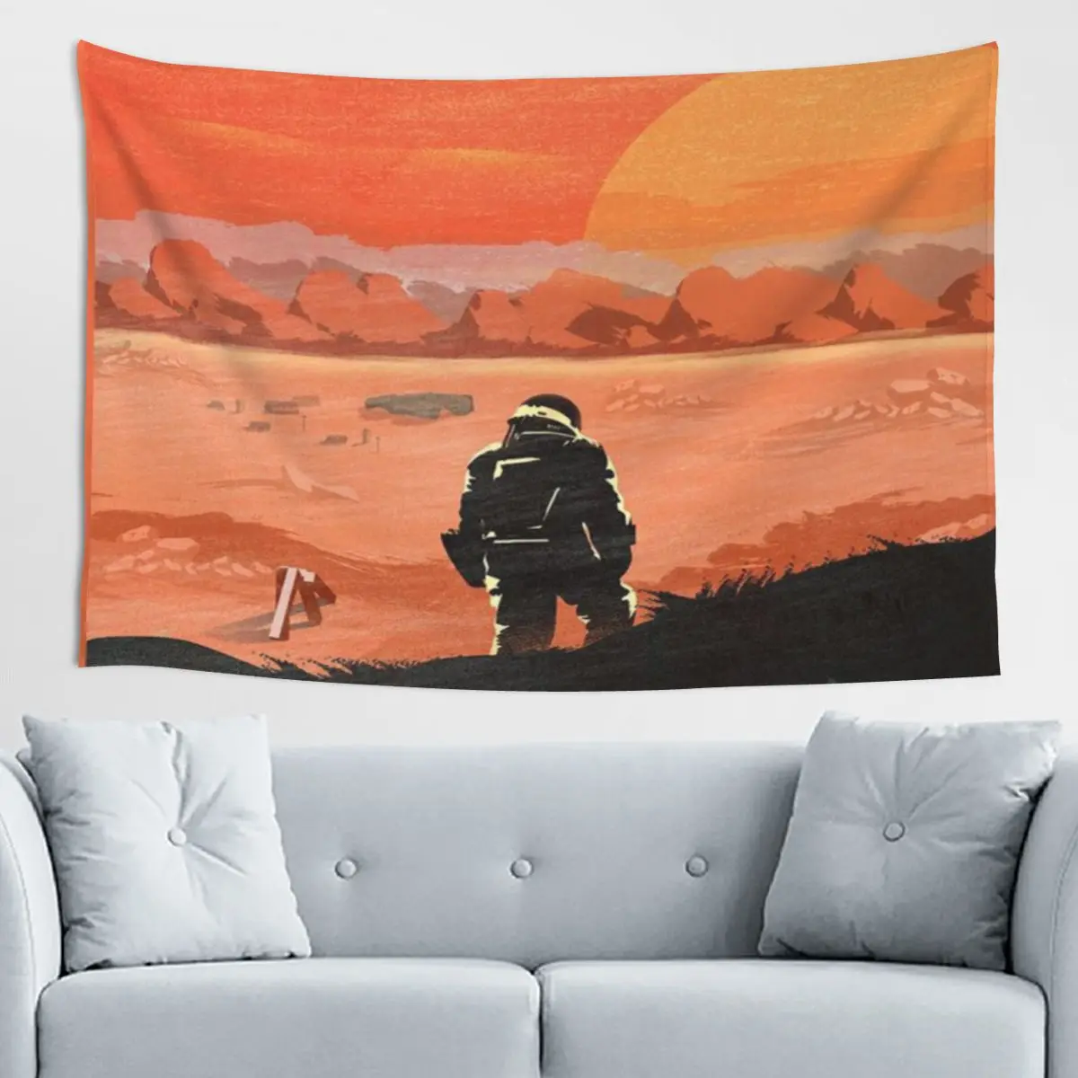 Interstellar - Poster Sonnen-Wandteppich Industrieller Meditations-Wandteppich in verschiedenen Größen