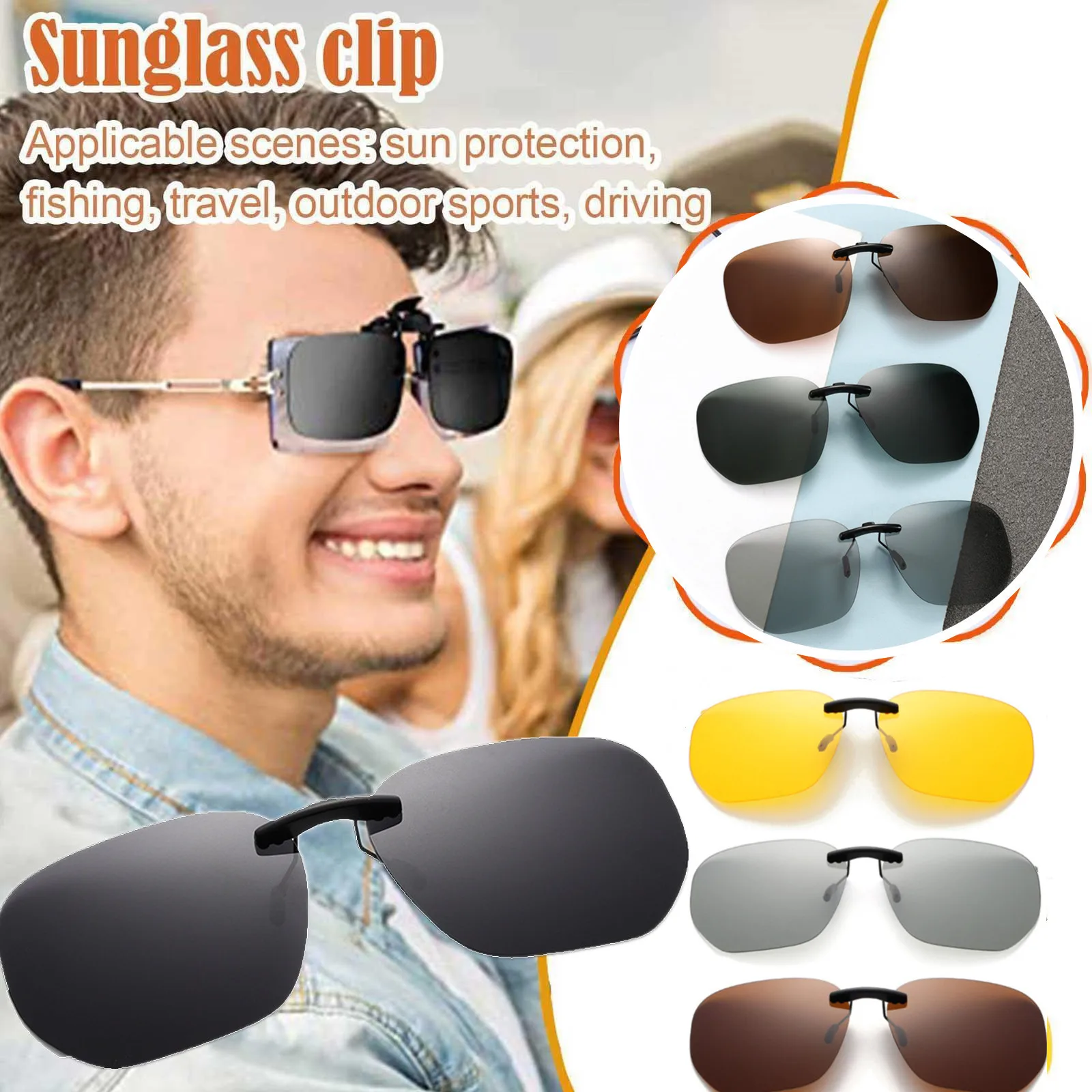 KLASSNUM Fahren Clip Auf Sonnenbrille für Männer Myopie Brillen Polarisierte Frauen Platz Nachtsicht Angeln UV400 Sonnenbrille 2023 – Detail 1