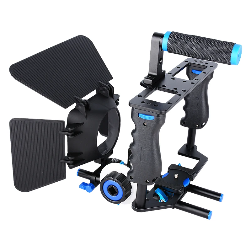 Camera Cage Rig Kit Universal with Grip Handle Cold Shoe Follow focus matte box for Sony Canon Panasonic Fujifilm Nikon