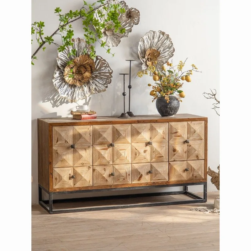 American solid wood porchFrench household shoe , side cabinet, retro middle chest