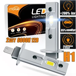 TOYUKI, 2 uds., H1, bombilla Led para faros,Conecta y reproduce, minilámparas Led inalámbricas para coche, 16 uds., Chips CSP, luces antiniebla DRL 6000K, blanco,4300K 12V, 24V