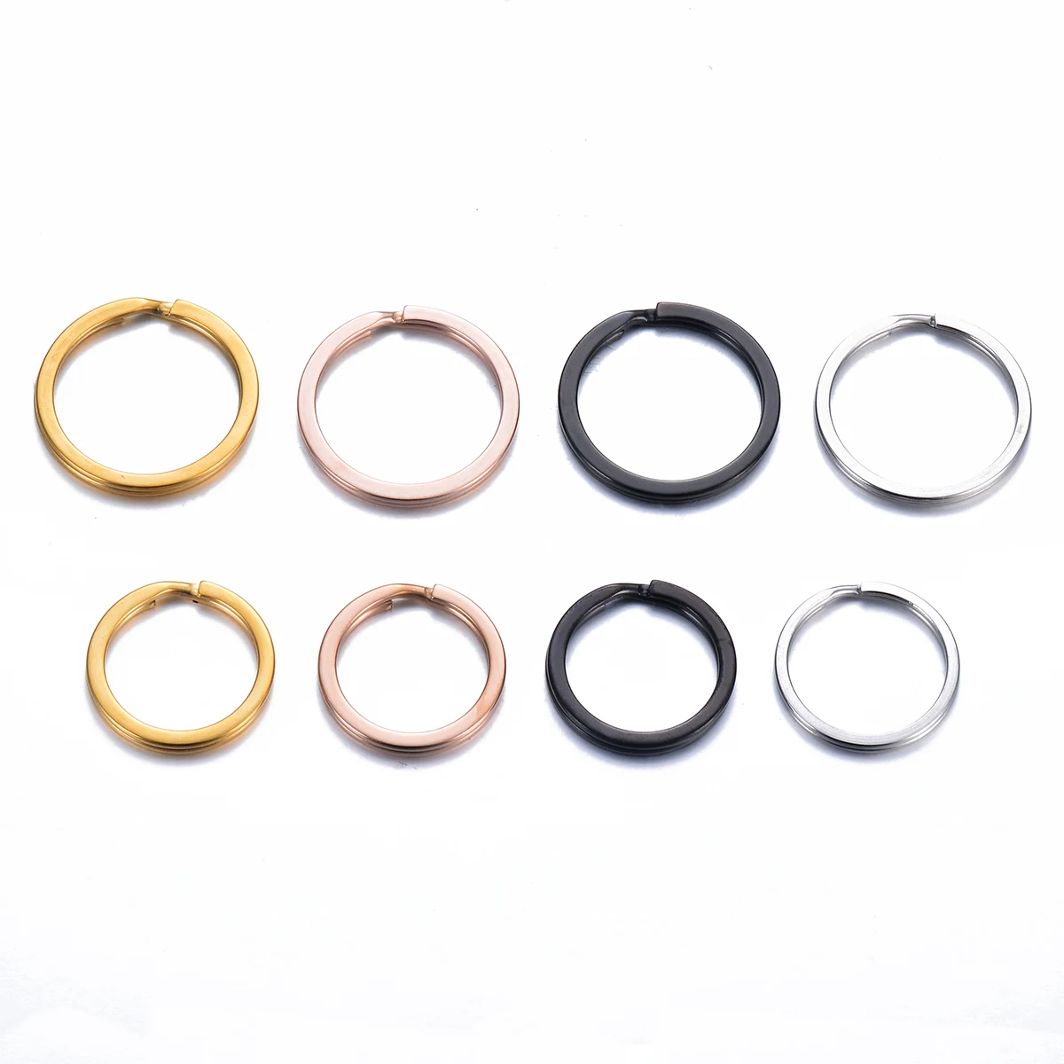 10 Stück/Set 25/30mm Schlüsselring Edelstahl Spiegelpoliert Schlüsselhalter Geteilter Ring DIY Schlüsselanhänger 4 Farben – Detail 2