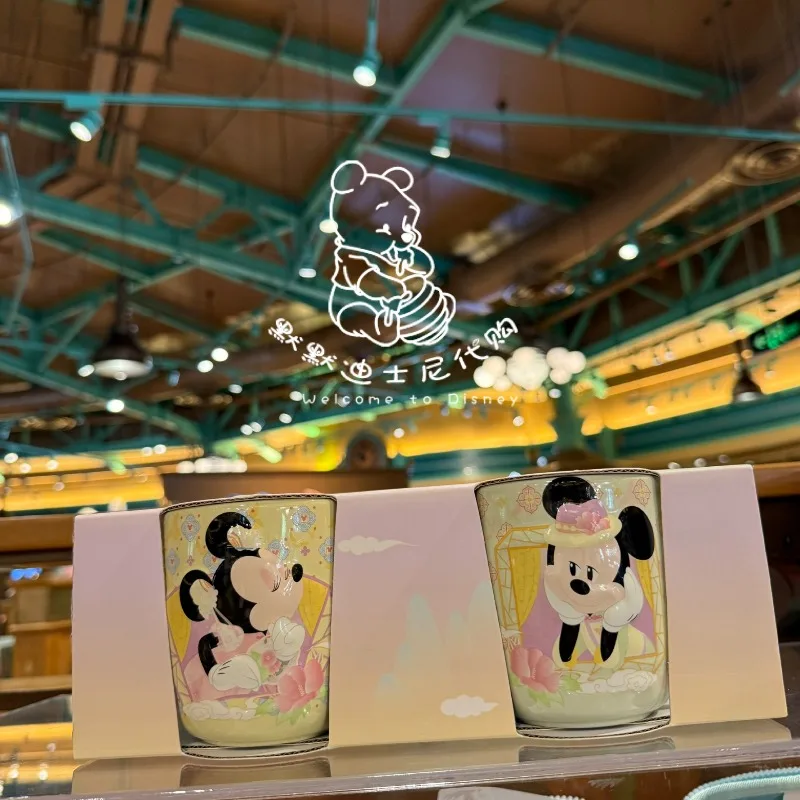 

Disney Fashion Creative Mickey Minnie Couple's Cup Home Light Luxury High Quality Ceramic Anime Milk Mug
