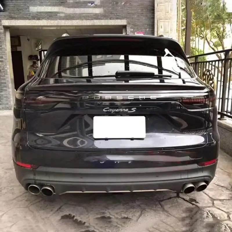 Spoiler nero ala per Porsche Cayenne 2018-2023 Spoiler Top Wings Black Lip Body Kit Splitter Trunk Trim Affix Stick