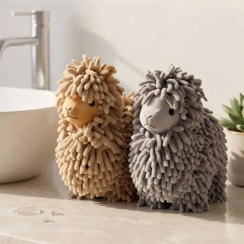 Cute Camel Shaped Chenille Hand Towel Super Absorbent Quick Dry Hanging Plush Towel For Bathroom Kitchen Household Use