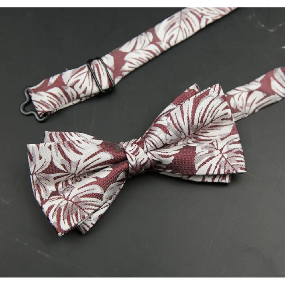 เนคไทโบว์ลายดอกไม้หรูหราสำหรับผู้ชาย สำหรับชุดแต่งงานและเสื้อเชิ้ต ผ้าแจ็คการ์ด ของขวัญสำหรับเจ้าบ่าว เพื่อนเจ้าบ่าว ชุดลำลอง และชุดธุรกิจ