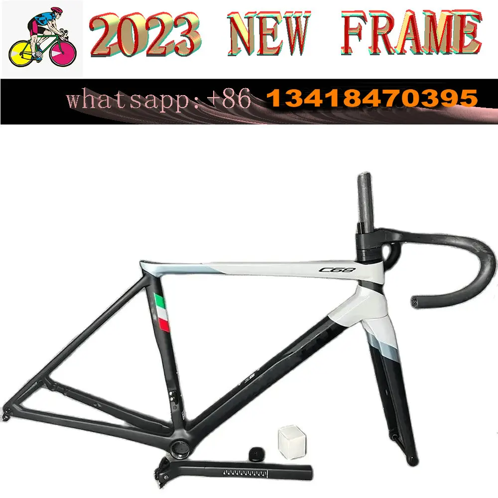 

2024 C68 carbon bike Road frame Disc Brake bicycle Frames T47 Full Carbon Road Bike Frame Racing Frame Handlebar
