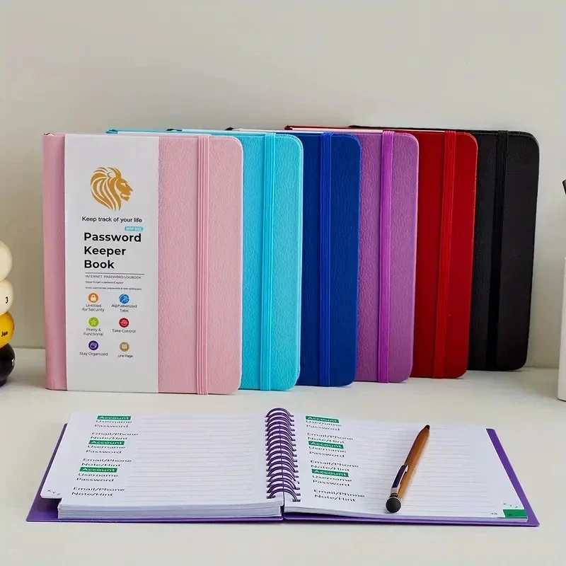 password book com guias alfabeticas endereco internet senha keeper logbook para organizacao de senha notebook diario pads 01