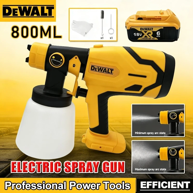

Бесщеточный электрический краскопульт Dewalt 800 мл: легкий распылитель краски для дома и DIY-проектов с равномерным распылением