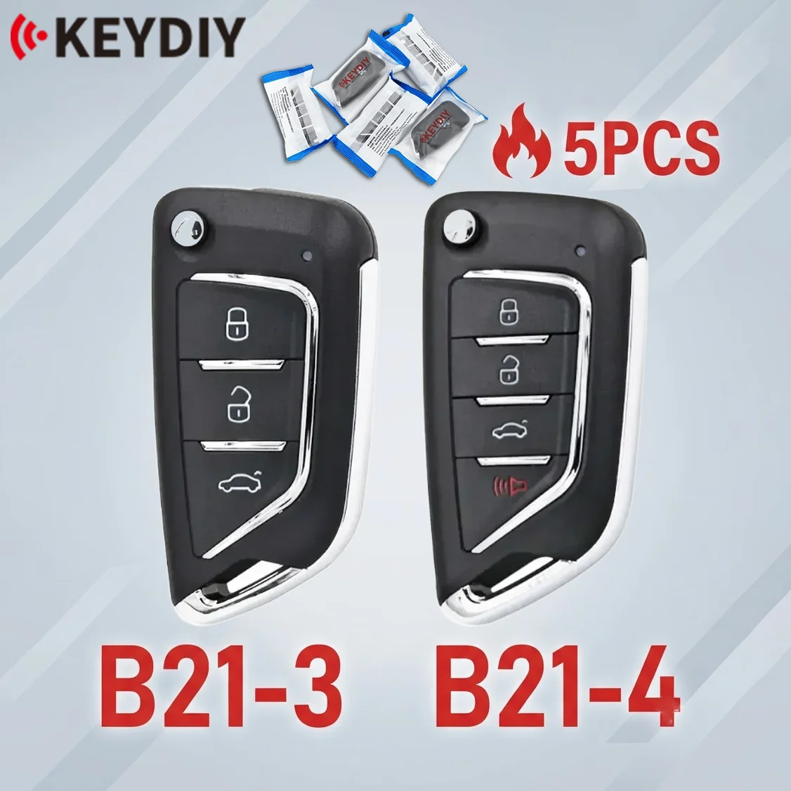 5pcs KEYDIY KD B Series B21-3 B21-4 Universal Remote Key B21 Multi-functional Car Remote Key for KD900+ URG200 Mini Programmer