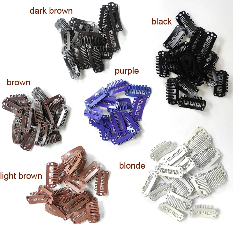 

50Pcs U Shaped Wig Clips 2.3cm For Human Hair Bangs Snap Hair Clips For Hair Extensions Lace Frontal Closures