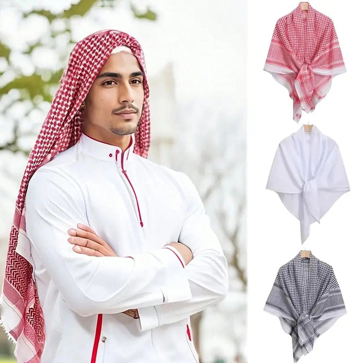 

Jacquard Square Towel Embroidery Pattern, Hand Washable, Non-fading, Breathable, Warm and Comfortable Men's Headscarf