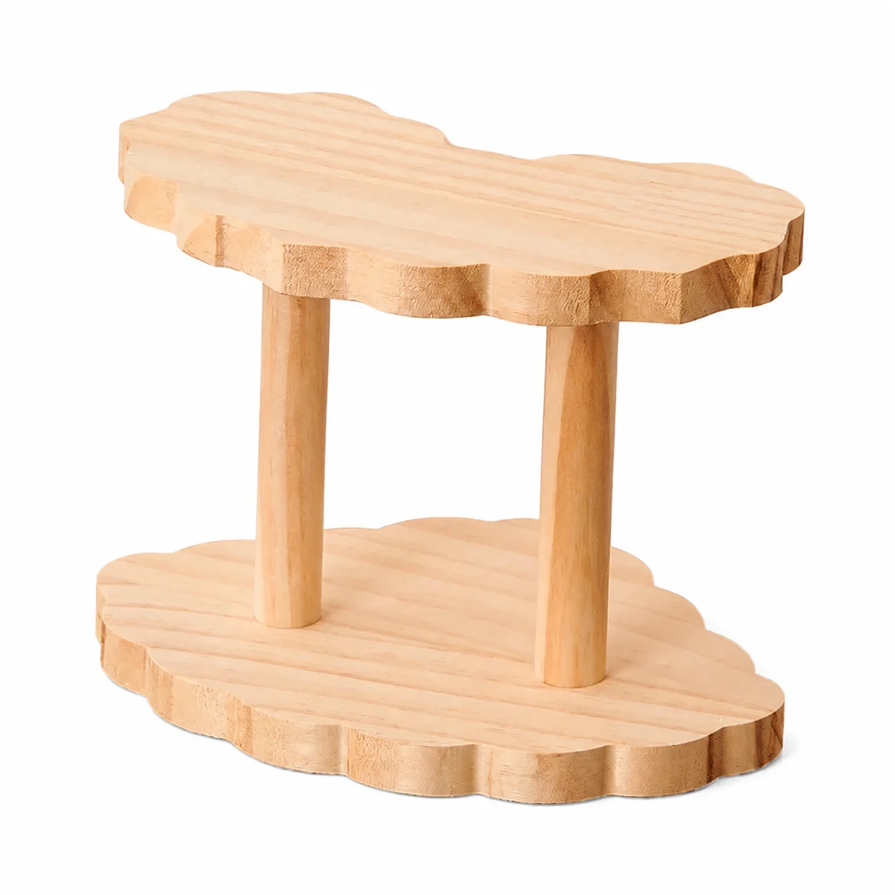 Solid Wood Display Shelf Tiered Desktop Organizer for Figurines Collectibles Succulents Decor Stand