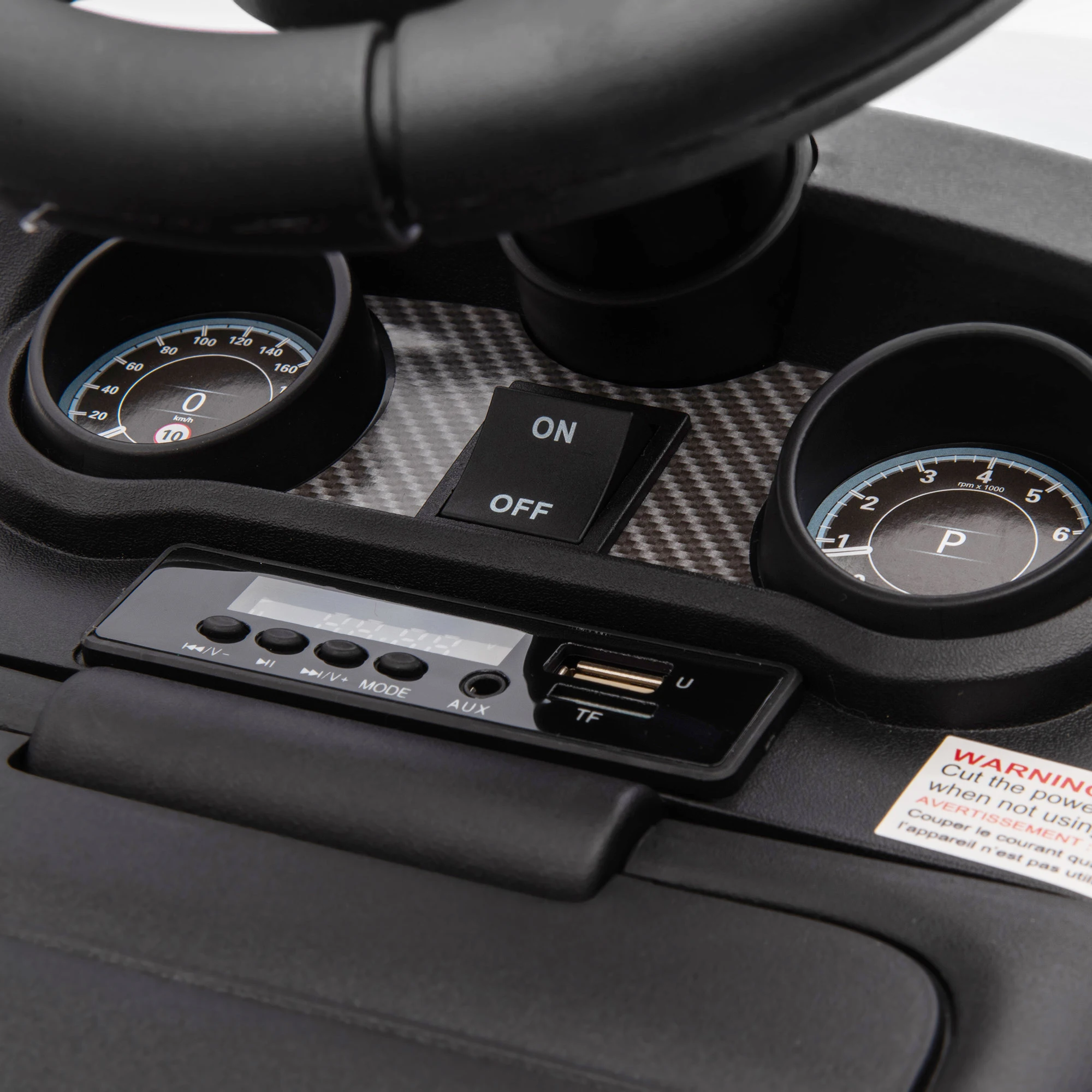 Qaba 2-in-1-Land Rover-lizenziertes 6-V-Fahrauto, Schiebeauto, Weiß