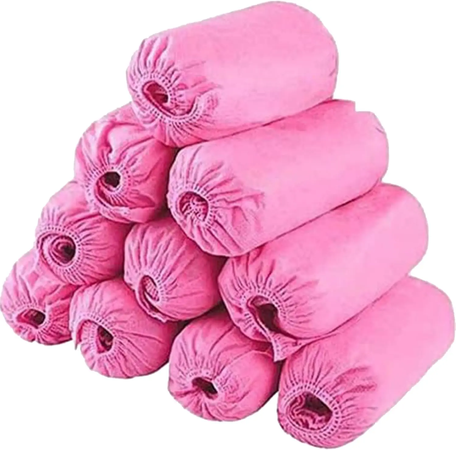 

100PCS Non-Slip Disposable Shoe Covers for Indoor Protection, Durable Overshoes Fit All Sizes (Pink)