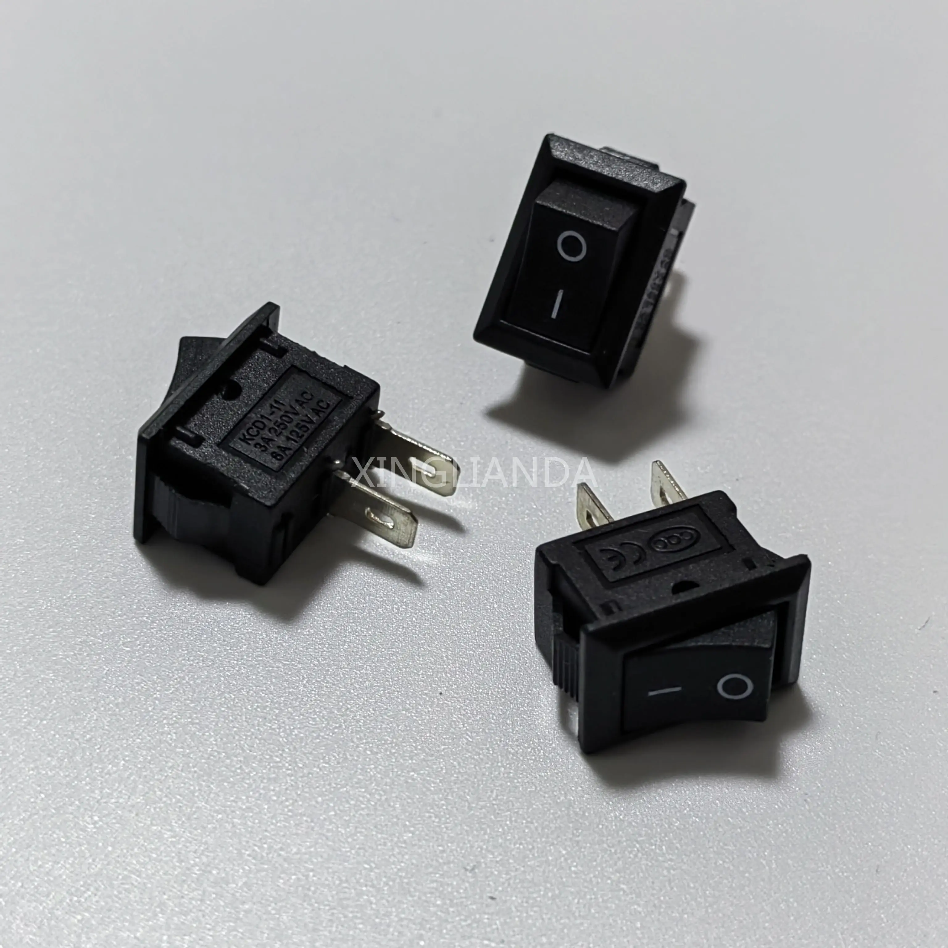 20PCS KCD1-11 10X15MM Rocker Push Button Mini Switch 3A 250VAC 6A 125VAC 2Pin Snap-in On/Off 10*15 Black Red White