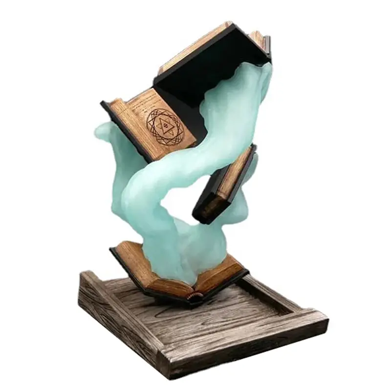 Tomes Of Magics Dice Tower Magics Dice Tray Big Book Ornaments Large Garden Gnome Sculpture Statue Decoration For Game