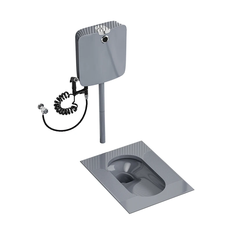 

Household ultra-thin gray squatting toilet 20/18/13 CM with trap deodorant urinal squatting pit water tank set