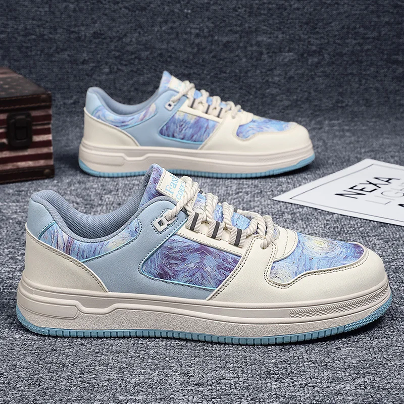 

Mens Walking Shoes Fashion Casual Sports Breathable Leather Flat Non Slip Comfortable Sneakers Comfortable Skate Shoes for Man