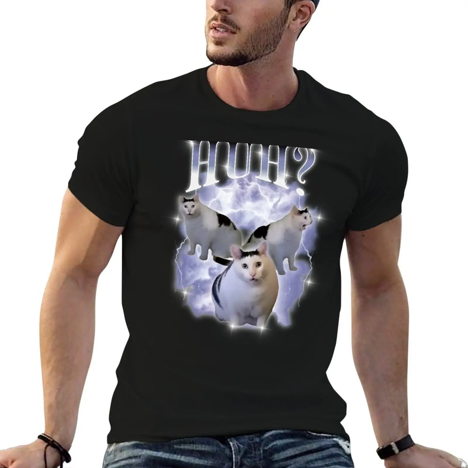 

Huh Cat Chonky Ben Meme 90s Bootleg Vintage Relaxed Fit T-Shirt aesthetic clothes street wear hippie clothes shirts men