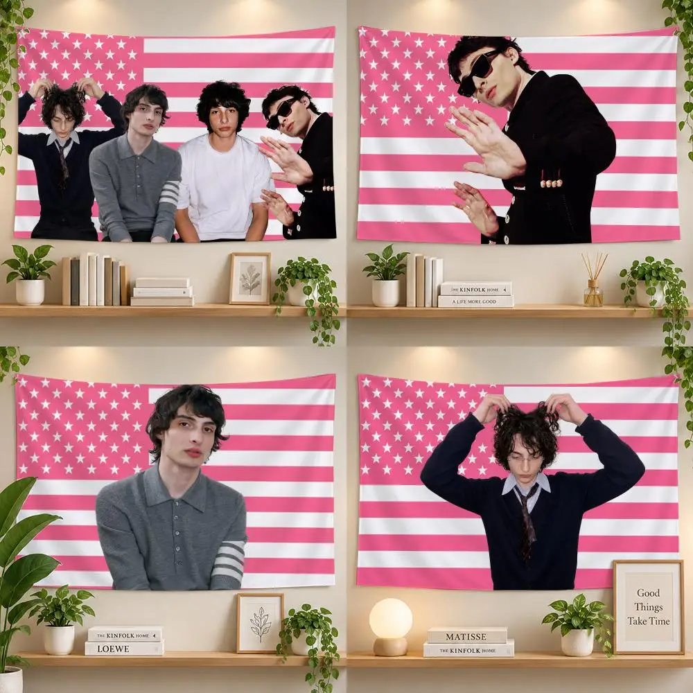 Actor Finn Wolfhard Retro Indie Star Flags Personalized Banner Flag Room Dorm Camping Picnic Garage Bar Outdoor Wall Decor