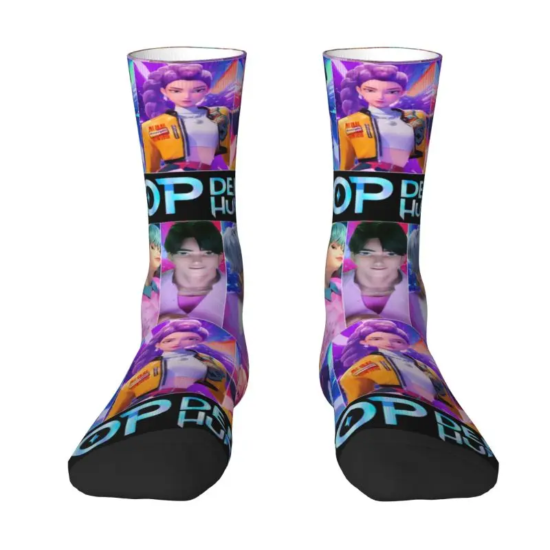 

Крутые носки Kpop Demon Hunter Huntrix для девочек, мужские и женские теплые футбольные спортивные носки с 3D принтом