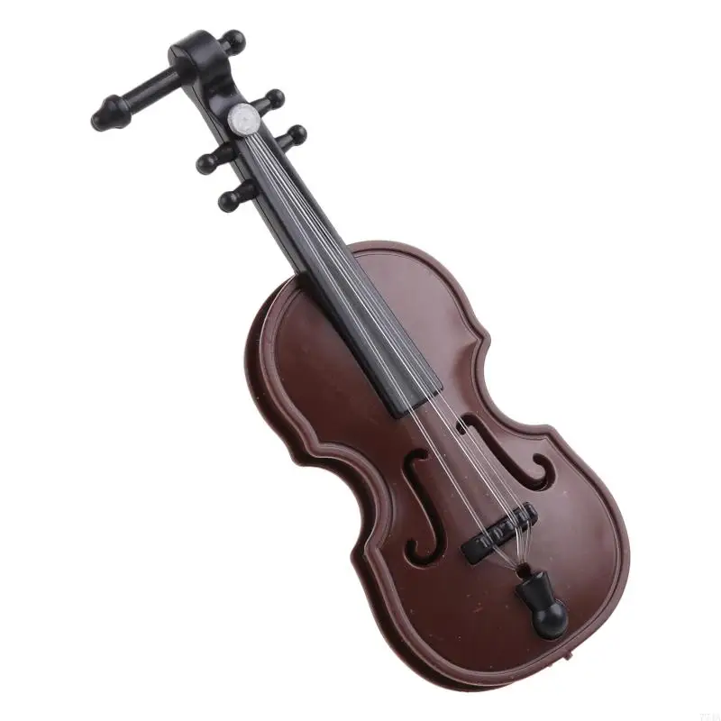 77JA Mini Violins Ornament Miniature Model với giá đỡ cho Case Dollhouse để trang trí máy tính để bàn cho búp bê cho búp bê