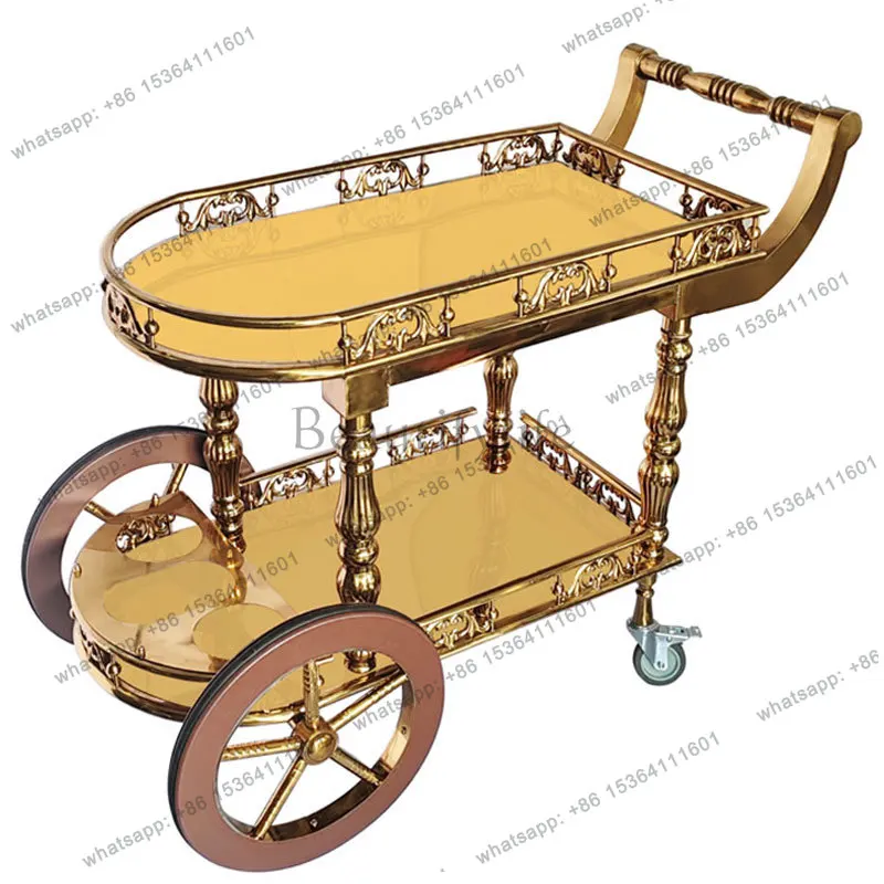 Hotel trolley three-layer tea stainless steel mobile dining car commercial restaurant