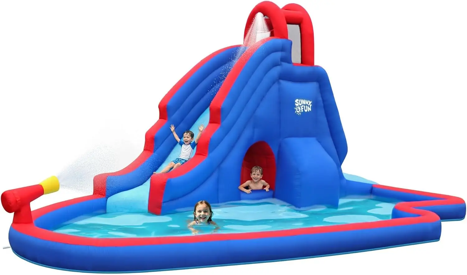 

Heavy-Duty Inflatable Water Slide Park with Splash Pool, Tunnel, and Climbing Wall - Easy Setup & Fast Inflation, Includes Air Pump & Carrying Case, Perfect for Outdoor Fun