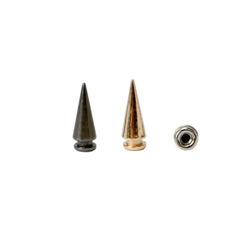 7*20mm 100sets Zine Alloy Tower Type Punk Spike Cone Spots Studs Leathercraft Rivets Bullet Spikes for Leather