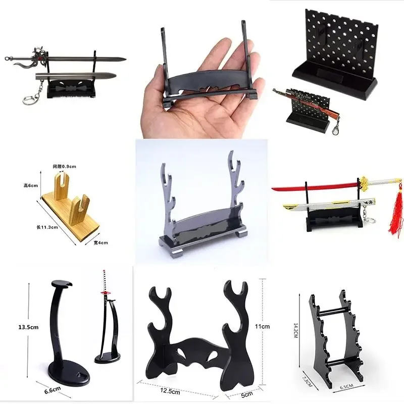 Anime Weapon DIY Displays Stand Model Gun Knife Samurai Sword Katana Holder Universal Frame Game Keychain Tool Box Gift Bag Toys