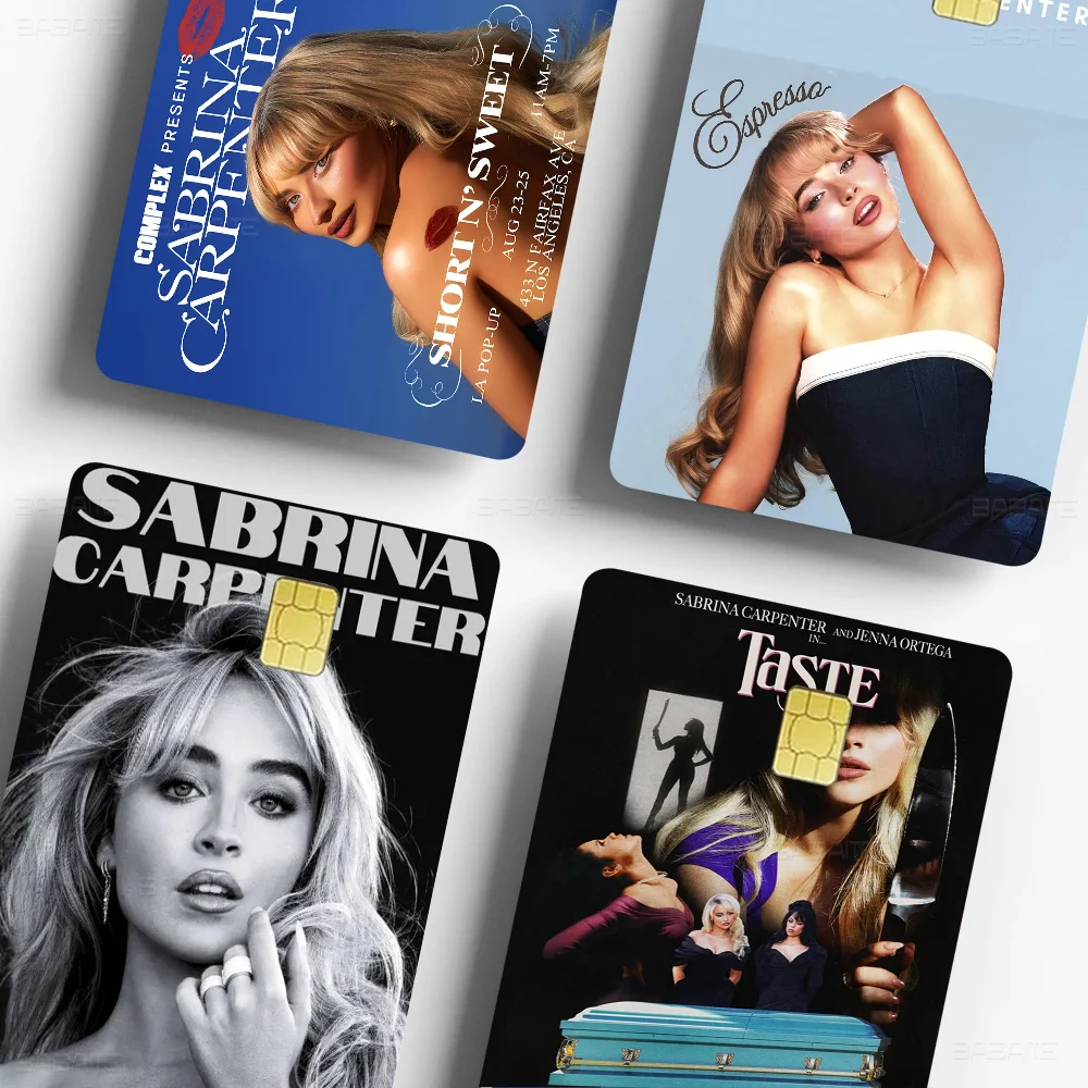 ملصقات جلدية لبطاقة الائتمان من سابرينا كاربنتر لبطاقة نقل البنك VISA ملصق مضاد للماء هدية نسائية مضادة للخدش