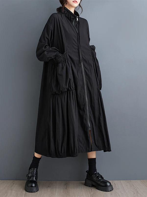 Casual Loose Women's Long Coat Korean Style Autumn Winter Fashion Outerwear Versatile Elegant Popular Windbreaker