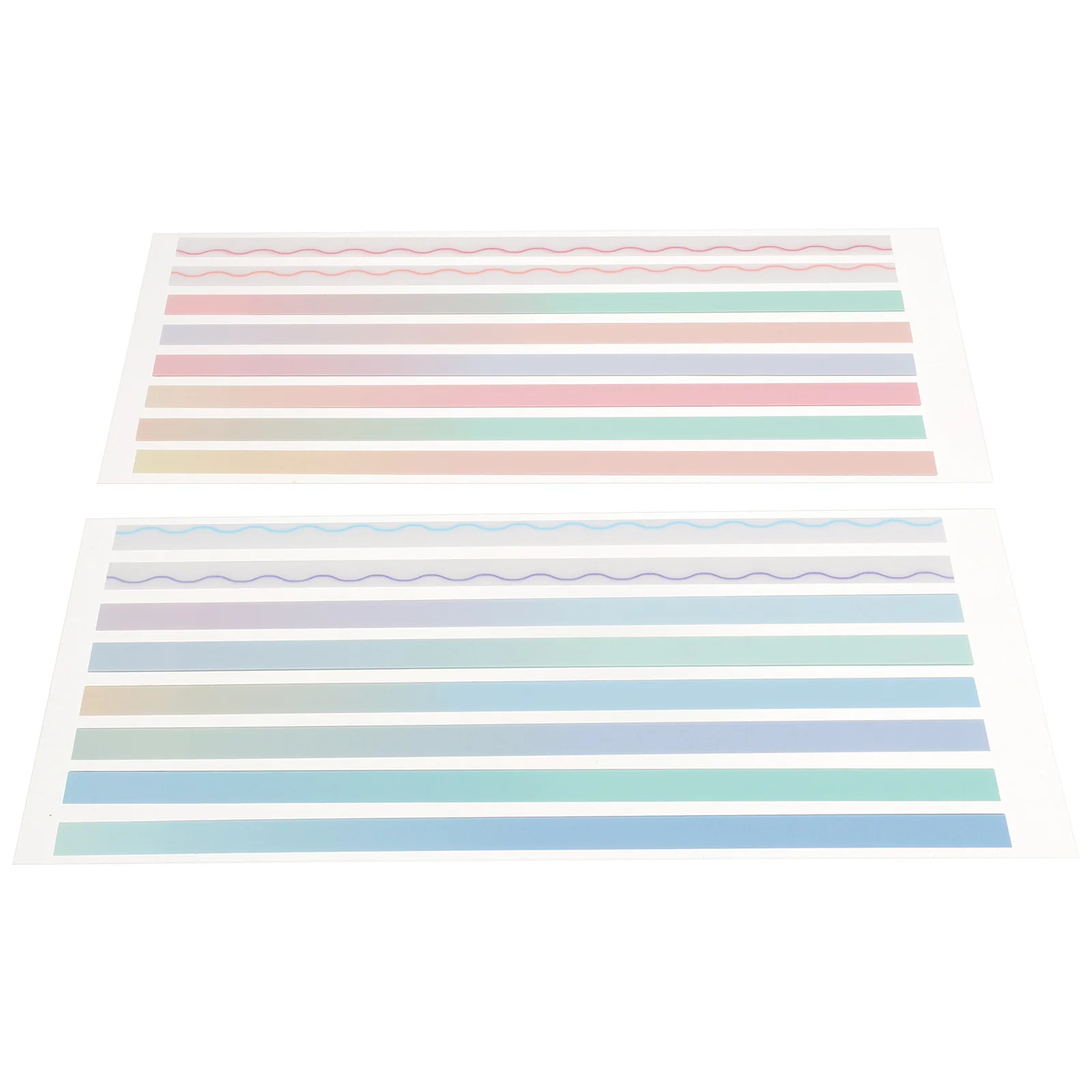 

2 Sets Gradient Color PET Transparent Sticky Tape Reading Strips Adhesive Markers Book Tabs Annotating Books Notebook