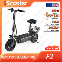 iScooter F2 Electric Scooter: 30KM Long Range, 30km/h Top Speed, 500W Motor, 36V 7.8Ah Battery, 10\