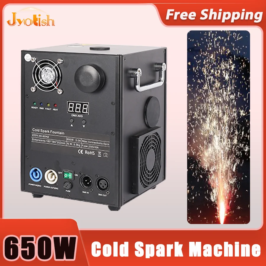 650W Cold Spark Machine Powder Ti DMX512 remote Control Stage Effect Cold Firework Machine Cold Sparking Machine For Wedding DJ