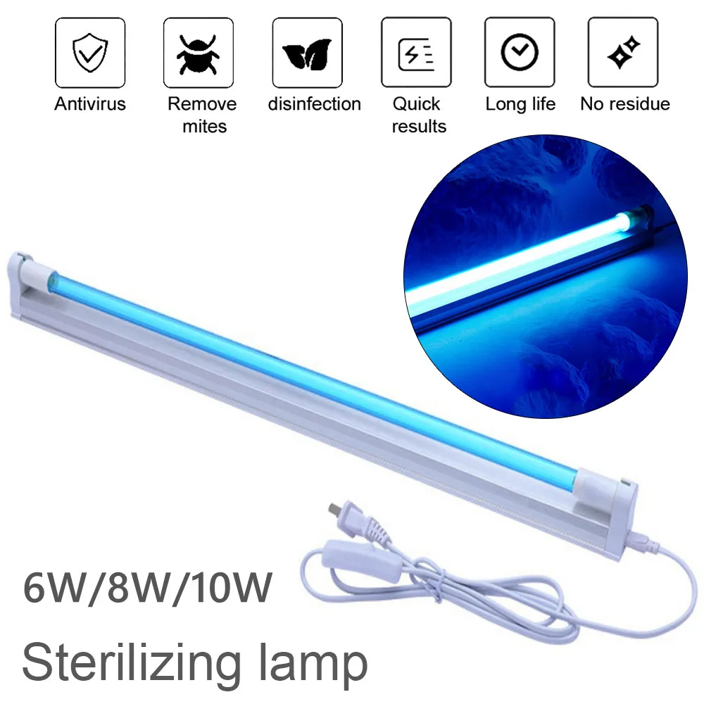 Lámpara esterilizada de 220V, 110V, 8W, luz germicida ultravioleta, lámpara de cuarzo, tubo T5, lámpara UV, lámpara de ozono bactericida UVC