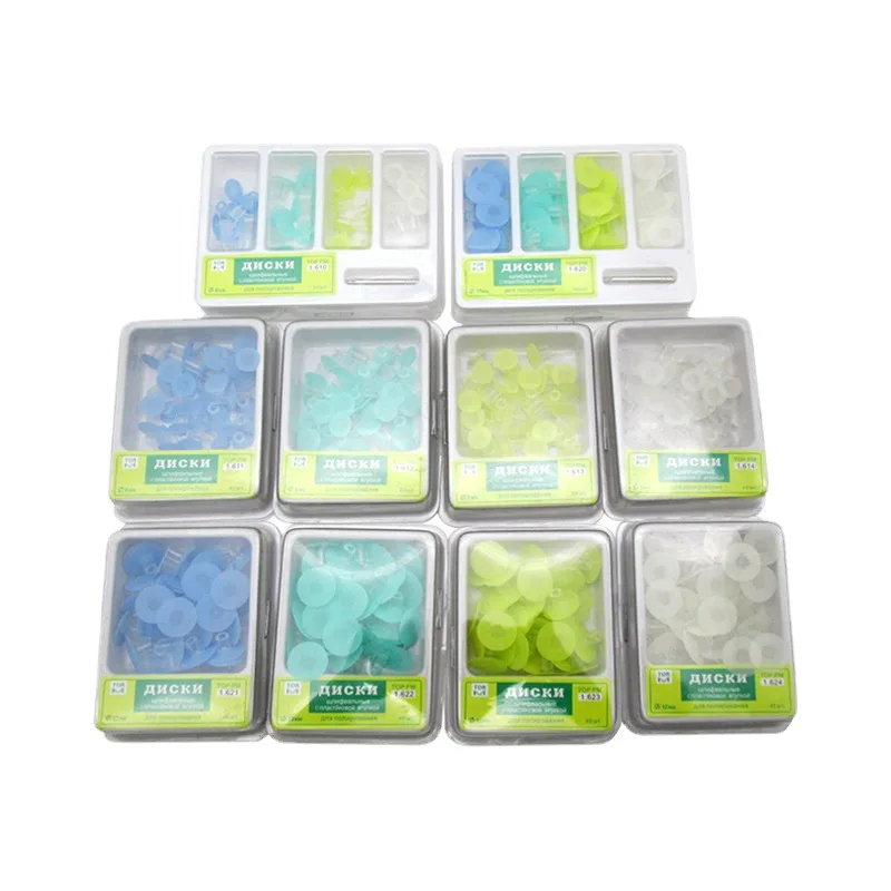 Discos de polimento dental com alças, resina de polimento Unglazed, folheados cerâmicos, Oral Care, 40 pcs por caixa