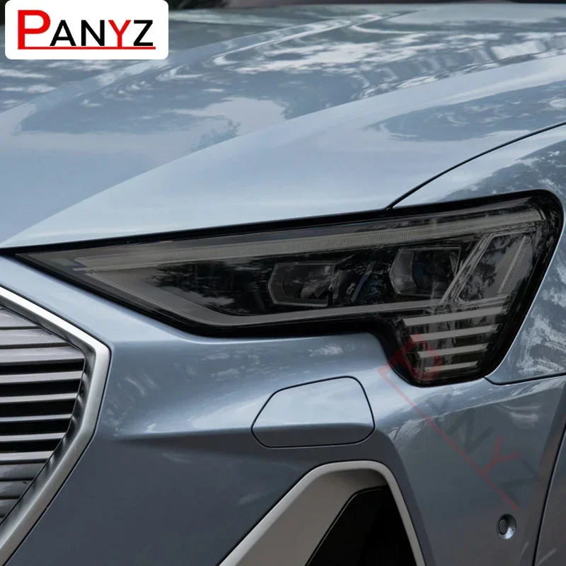 

2 шт. для Audi e tron Quattro 2020, оттенок автомобильных фар, черная защитная пленка, защитная прозрачная наклейка из ТПУ, аксессуары