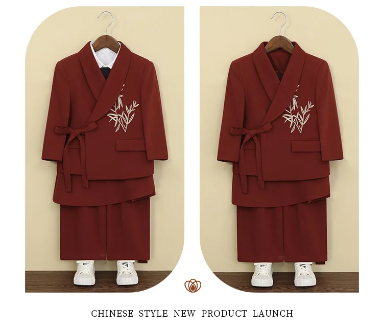 Anzug-Set für Jungen A5055, Kinderkostüm für Bühnenauftritte, Partys, Laufstegshows, Blazer für Blumenjungen, formelles Outfit für Geburtstagsfeiern – Detail 7