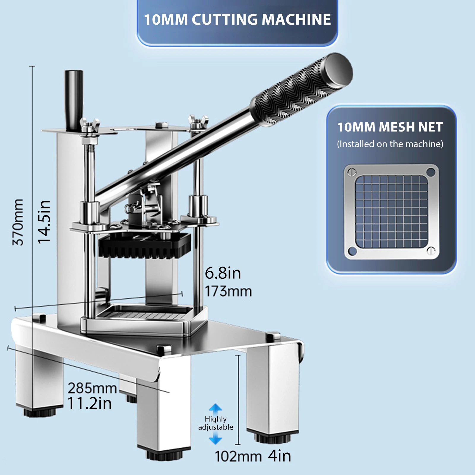 ステンレス鋼 7/10/14 ミリメートルブレード商業野菜果物ヘビーデューティプロフェッショナル食品ダイサーフレンチフライカッターオニオンスライサー