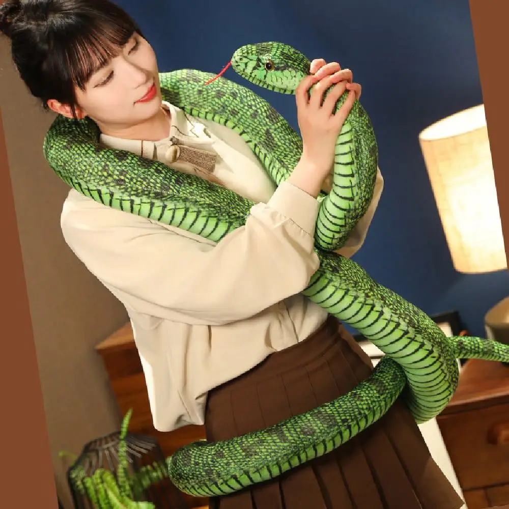 Реквизит для трюков 160 см, искусственный питон, мягкая мультяшная длинная змея, реалистичная забавная мягкая кукла, подарки на день рождения