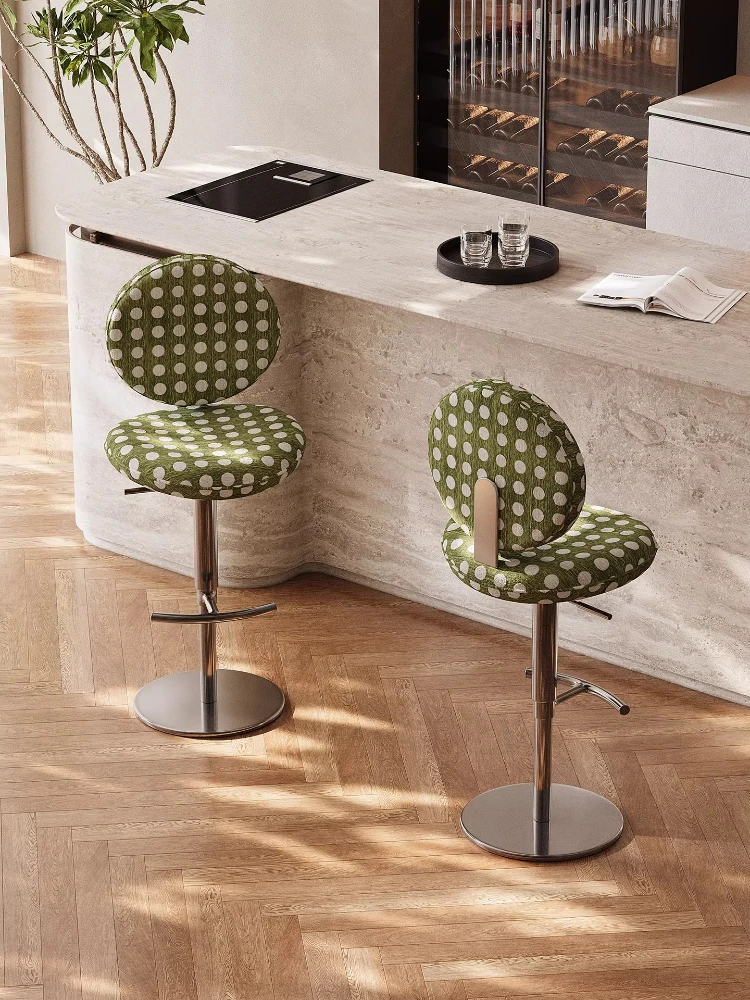 

Дизайнерский барный стул Wabi с регулировкой высоты и вращением, для дома и ресторана, из нержавеющей стали, высокий стул для барной стойки