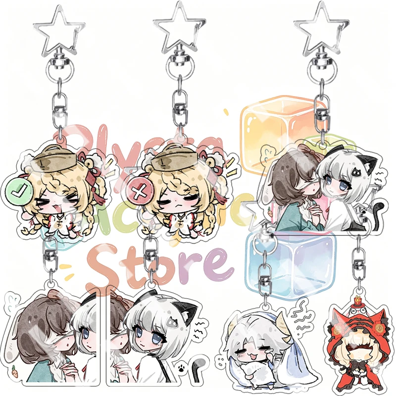 Anime Tomb Busters Q Version Cartoon Acrylic Keychain Character Peripheral Cute Backpack Homemade Charm Pendant Birthday Gifts