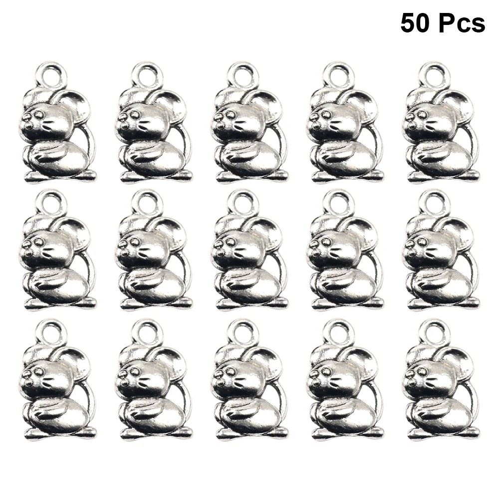 

50 Pcs Necklace Pendants Alloy Charms DIY Alloy Pendant Charm Jewelry Making Supplies Bulk Craft Accessories Pendant Set
