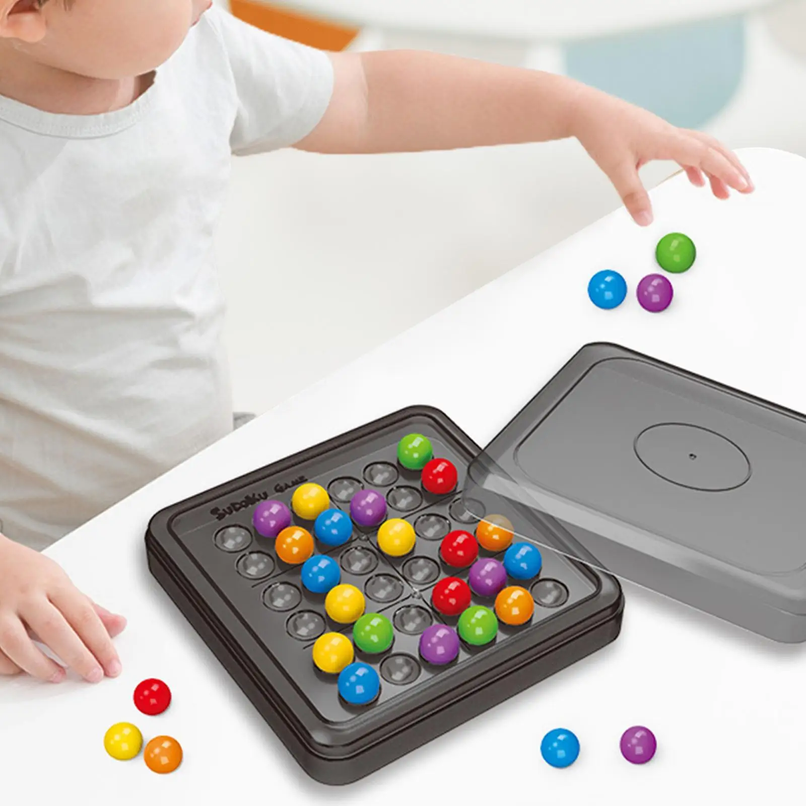 Family Sudoku Board Game with Colorful Balls for Kids Adults Brain Teaser Educational Toy