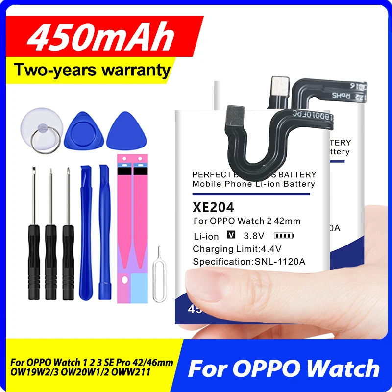 

DaDaXiong XE906 XE910 XE204 XE203 BLW007 BLW003 Новая батарея для OPPO Watch 1 2 3 SE Pro 42/46 мм OW19W2/3 OW20W1/2 OWW211