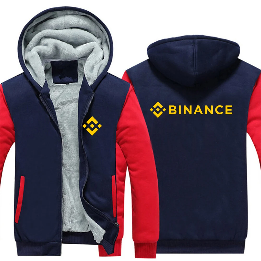 

2025 Autumn And Winter Man's Fashion Contrast Color Coat BINANCE CRYPTO Logo Print Comfortable Tracksuit Jacket Warm Hoodies