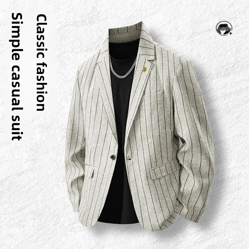 

3D индивидуальная мужская куртка | Структурованный пиджак приталенного кроя из смеси поливискозы для острого современного образа